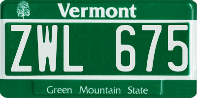 VT license plate ZWL675