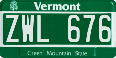 VT license plate ZWL676