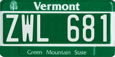 VT license plate ZWL681