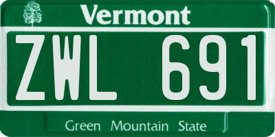 VT license plate ZWL691