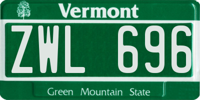 VT license plate ZWL696
