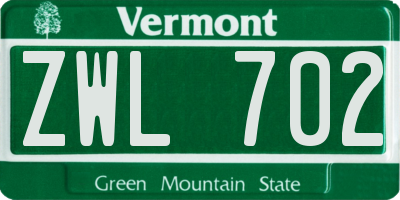 VT license plate ZWL702