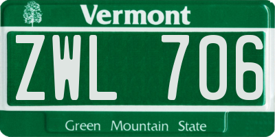 VT license plate ZWL706