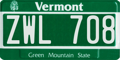 VT license plate ZWL708