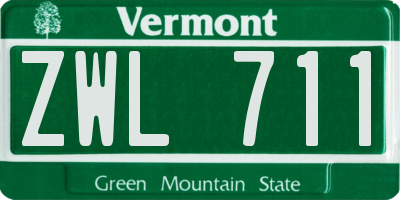VT license plate ZWL711