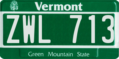 VT license plate ZWL713