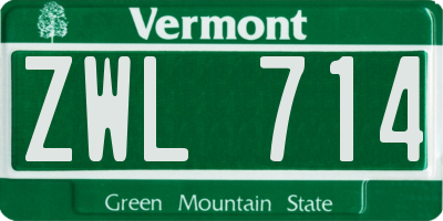 VT license plate ZWL714