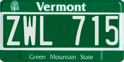 VT license plate ZWL715