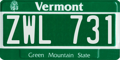 VT license plate ZWL731