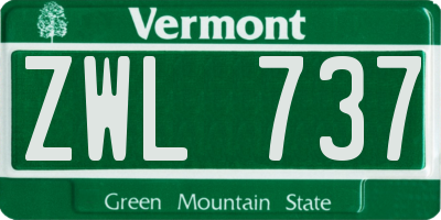 VT license plate ZWL737