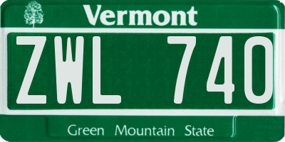 VT license plate ZWL740