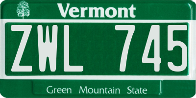 VT license plate ZWL745