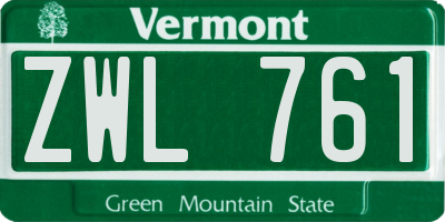 VT license plate ZWL761