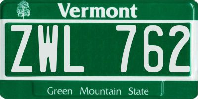 VT license plate ZWL762