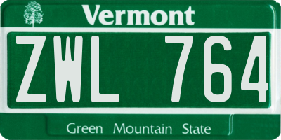 VT license plate ZWL764