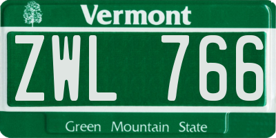 VT license plate ZWL766