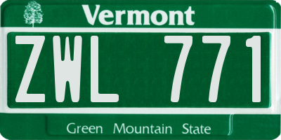 VT license plate ZWL771