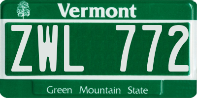 VT license plate ZWL772