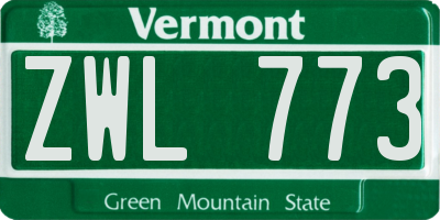 VT license plate ZWL773
