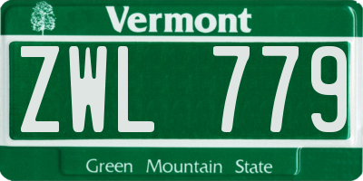 VT license plate ZWL779