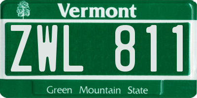 VT license plate ZWL811