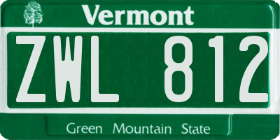 VT license plate ZWL812