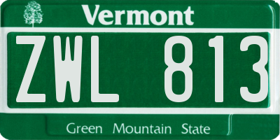 VT license plate ZWL813