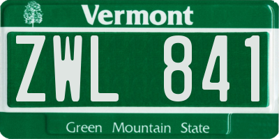 VT license plate ZWL841