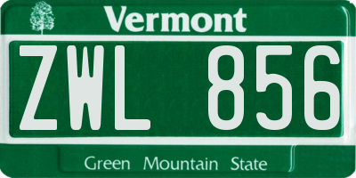 VT license plate ZWL856
