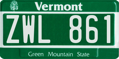 VT license plate ZWL861