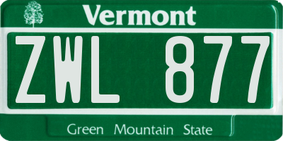 VT license plate ZWL877