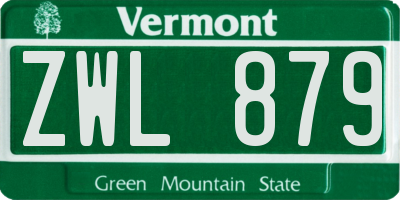 VT license plate ZWL879