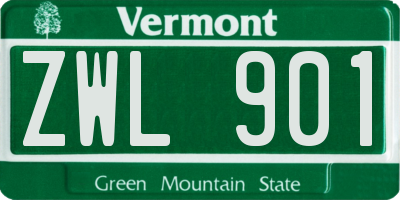 VT license plate ZWL901