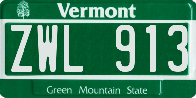 VT license plate ZWL913