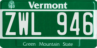 VT license plate ZWL946