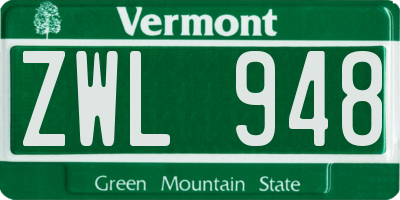 VT license plate ZWL948