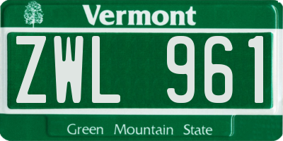 VT license plate ZWL961