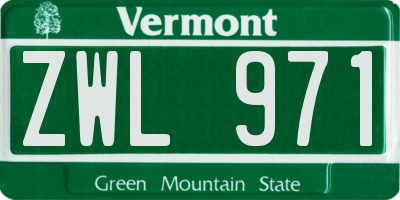 VT license plate ZWL971