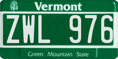 VT license plate ZWL976