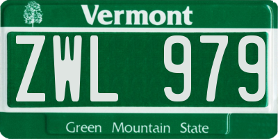 VT license plate ZWL979