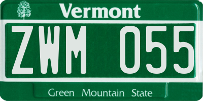 VT license plate ZWM055