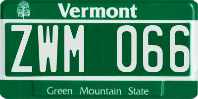VT license plate ZWM066