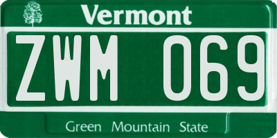 VT license plate ZWM069