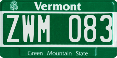 VT license plate ZWM083