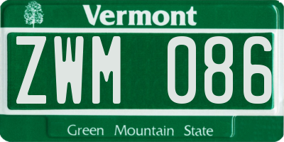 VT license plate ZWM086
