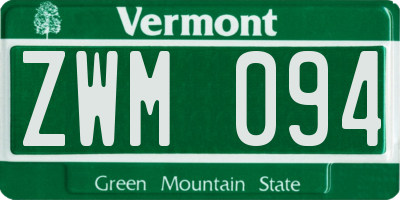 VT license plate ZWM094