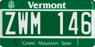 VT license plate ZWM146