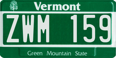 VT license plate ZWM159