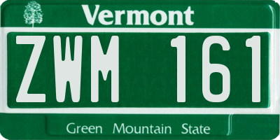 VT license plate ZWM161