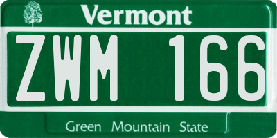 VT license plate ZWM166